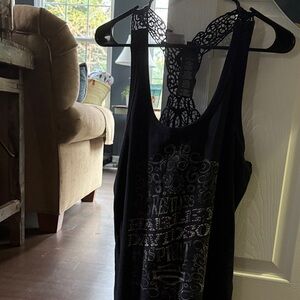 Black Sleeveless Top with Lace Back